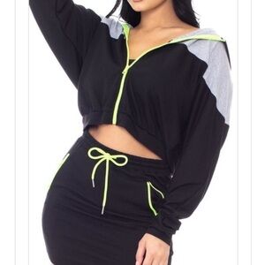 NWOT Sweater Suit Mini Skirt Set
